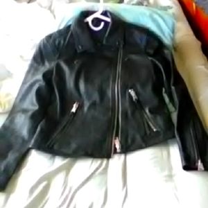 NWT All Saints Dalby Biker Jacket black US 6/UK 10